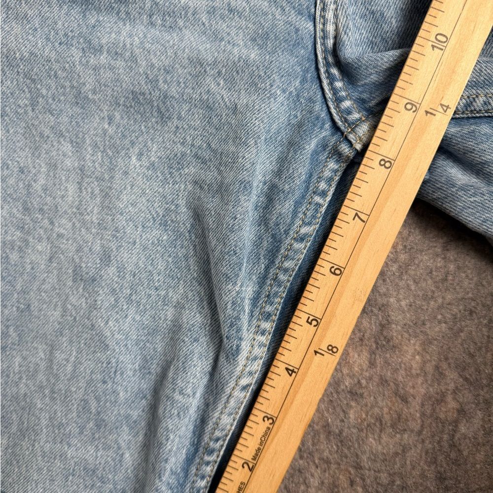 Zara Cut Off Shorts Women 6 Blue Denim Medium Wash Cotton Frayed Hem‎ 5-Pockets - Picture 4 of 6
